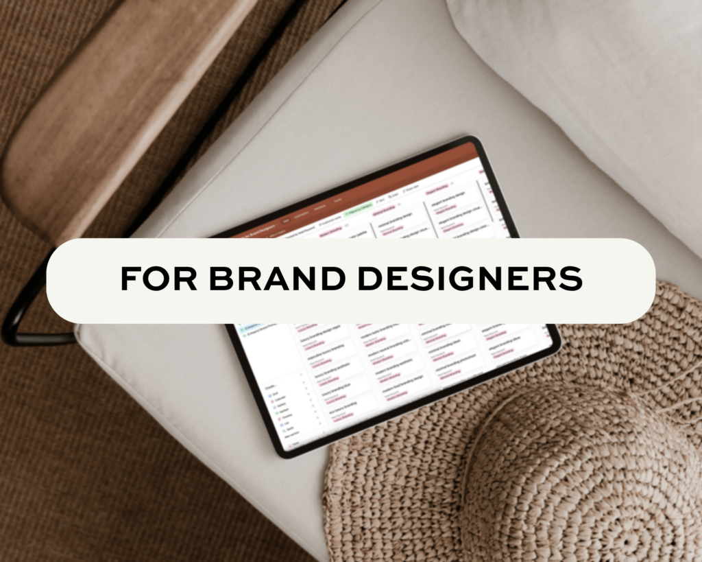 Mockup of Pinterest keyword bank for brand designers